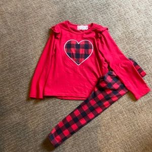 Girls Checkered Heart Set